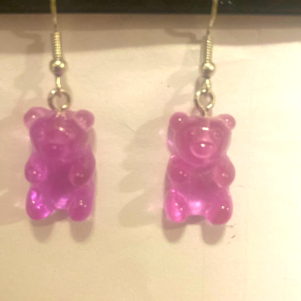 Purple, gummy bear earrings super cute brand new